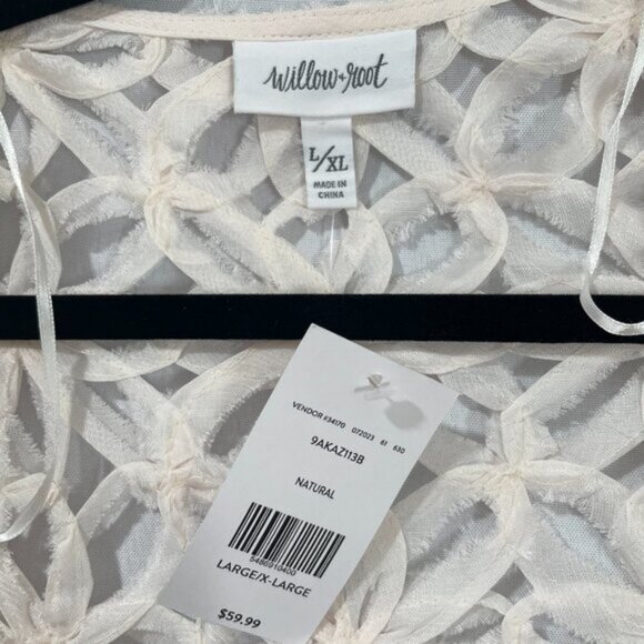 NWT ~ Willow & Root Light Weight Floral Duster Open Cardigan Cover Boho L/XL - Picture 5 of 6